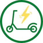 green electric scooter icon