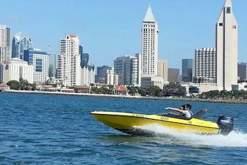 Yellow Speed Boat side view