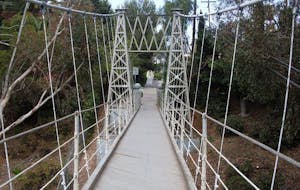 A photo of taken while walking the middle of of the spruce street swing bridge in San Diego