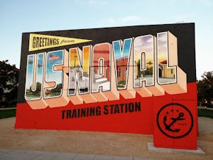 A photo of the US Naval Training Mural