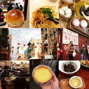A collage of the delicious stops on a walking food tour