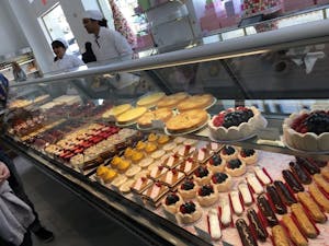 A delicious stop at a bakery on a sidewalk food tour