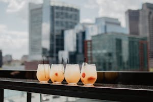 drinks on a rooftop bar