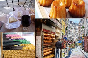 4 different pictures of delicious food from Paris