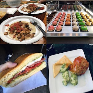 4 different photos of food around San Francisco