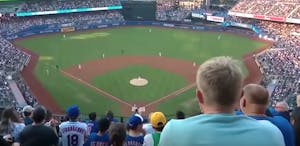 a baseball stadium full of people