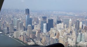 an areal view of a New YOrk City