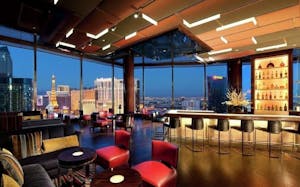 SKyBar in Las Vegas - a bar atop a large hotel with a sultry ambience