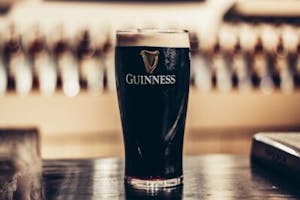 A dark glass of Guinness