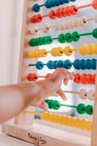 Abacus couting system with different colored slideable beads for kids