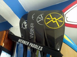 Paddleboard paddles close up picture