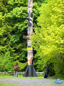 Totem pole on Vancouver Island, BC, Canada