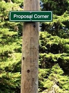 Proposal Corner at Lost Lake trails in Whistler