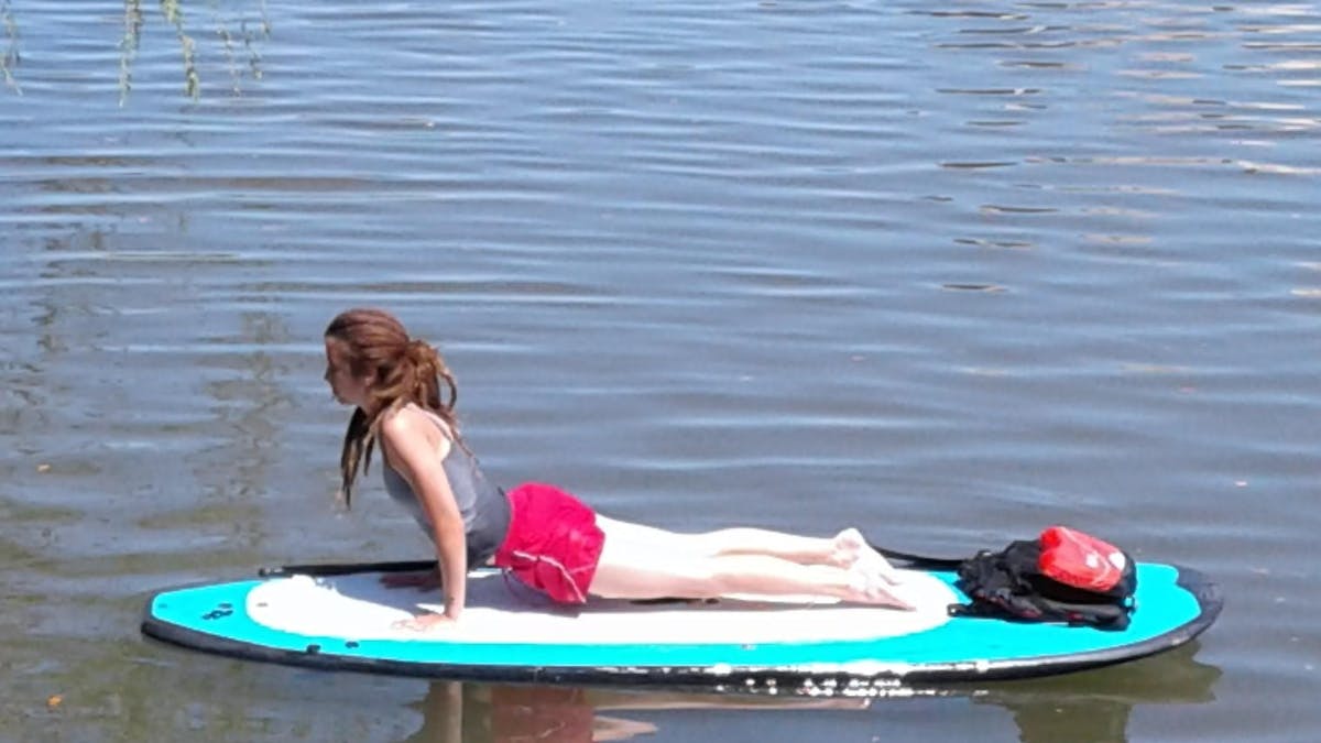 Yoga on a paddle board