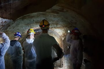 A group of people lighting the undergrounds