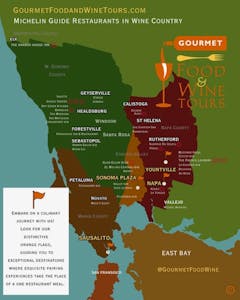 Wine Country Map for Restaurants and Tours