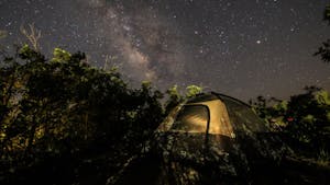 tent camping stargazing