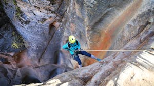 Person canyoneering in East Zion, Utah