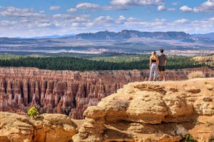 People looking into Bryce Canyon National Park amphitheater