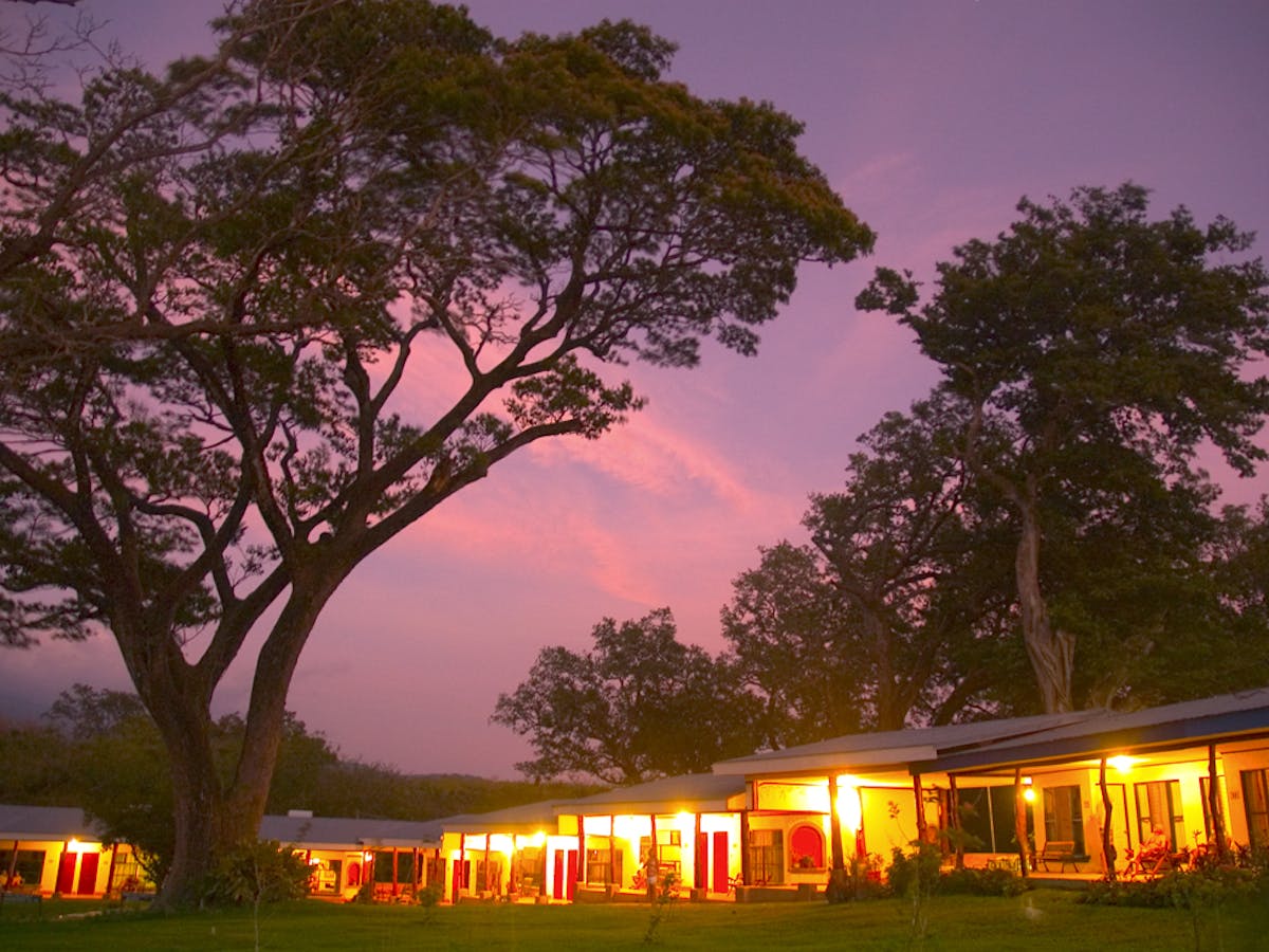 Hacienda Guachipelin at sunset