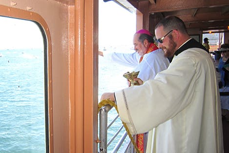 Bishop blessing our fleet