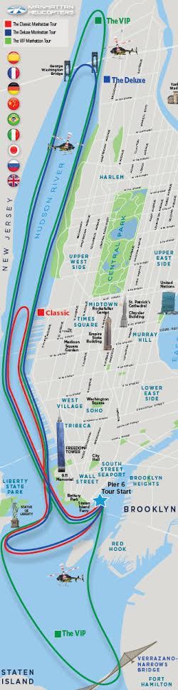 Manhattan Helicopters route map