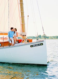 Have a professional Photographer Capture the magic of your special engagement day on a boat on the Chesapeake Bay with a unique and exclusive engagement sailboat tour in St Michaels, MD. Let Sail Selina custom design your special day