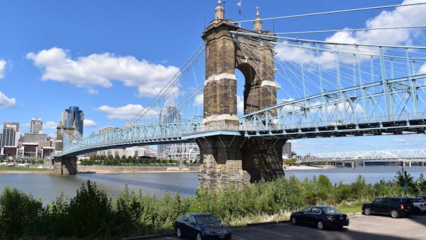 The Roebling bridge in Cincinnati.