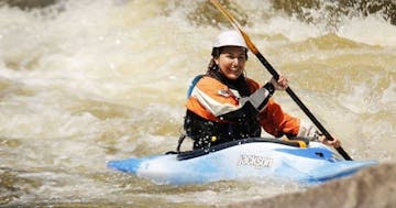kayaking through dryway river run
