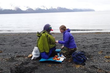 Participants of the Wilderness First Responder course near Seward, Alaska