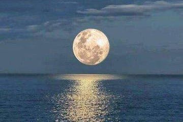 Full moon over water