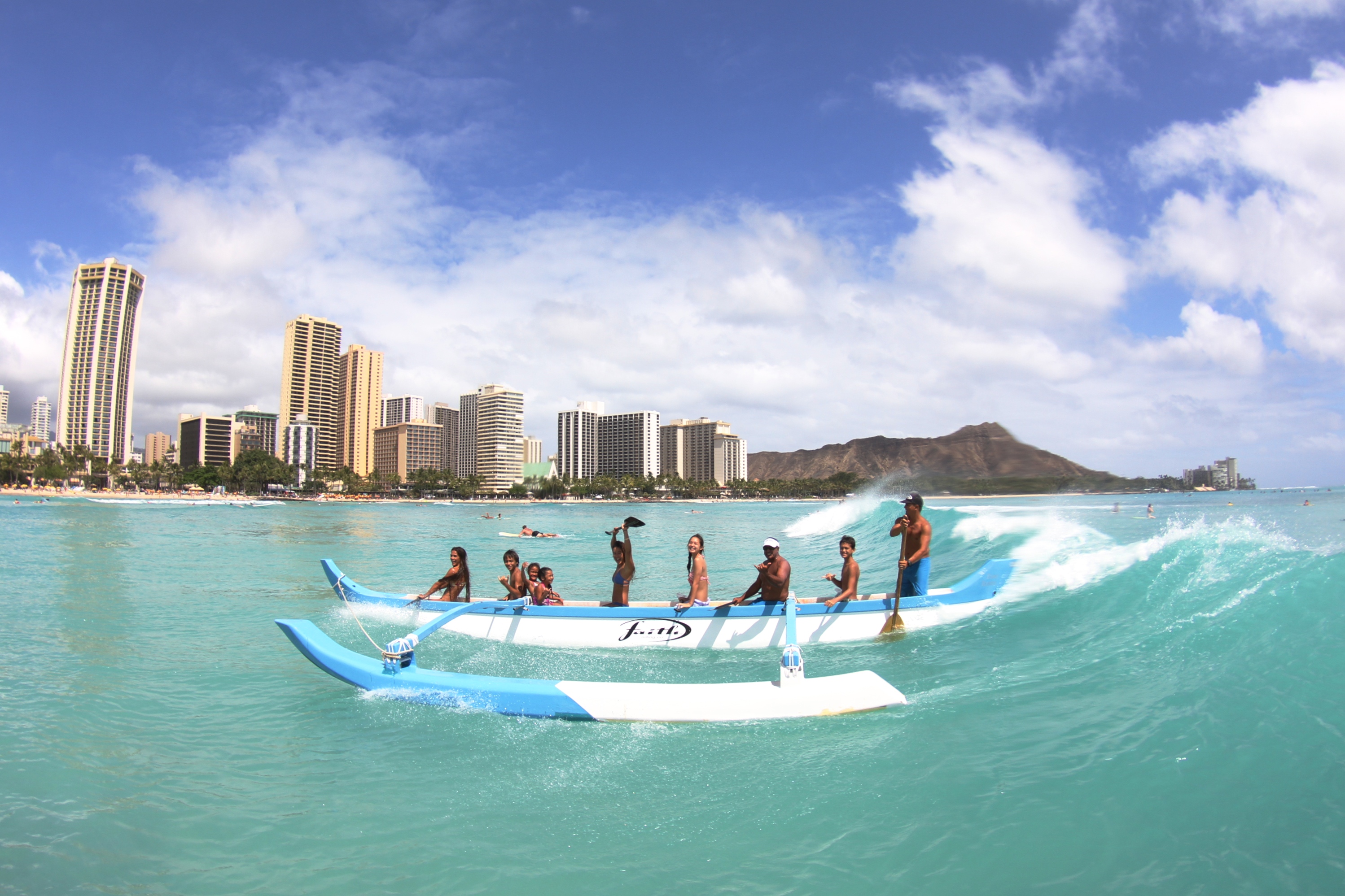 outrigger canoe surfing