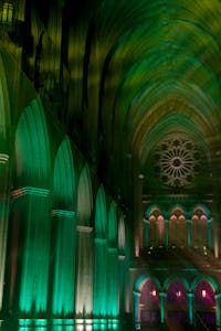 National Cathedral in Green light