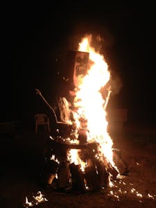 a bonfire monster in Door County
