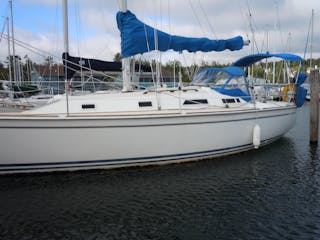 Side view of Harmony sailboat