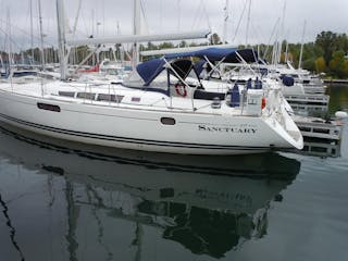 Side view of Sanctuary sailboat