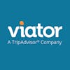 viator logo with the words ´A TripAdvisor Company´below the word ´viator´ on a blue background