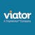 viator logo with the words ´A TripAdvisor Company´below the word ´viator´ on a blue background