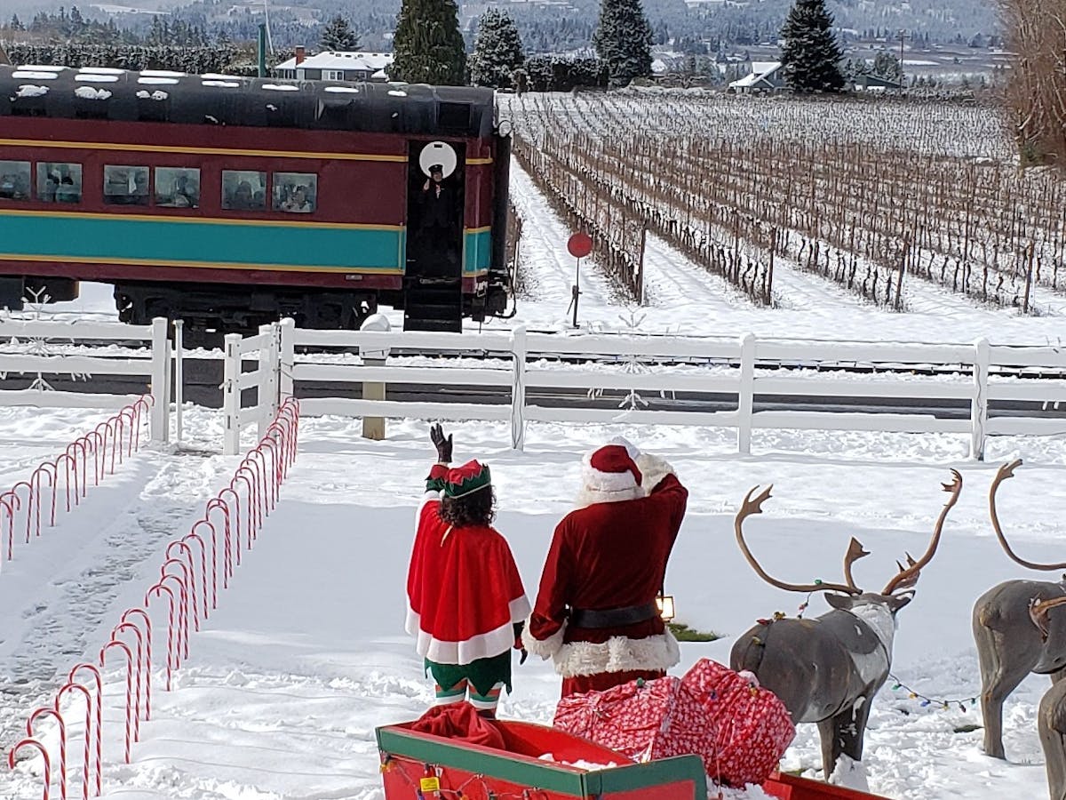 Santa Waving to Christmas Train