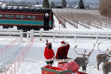 Santa Waving to Christmas Train