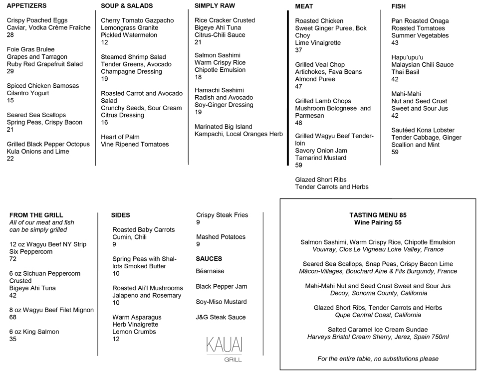 Menu Changes At St. Regis Princeville | Tasting Kauai