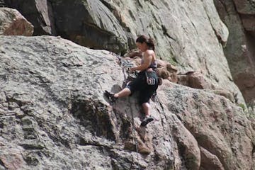 A rock climber on a rock