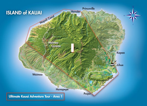 flight route map of kauai