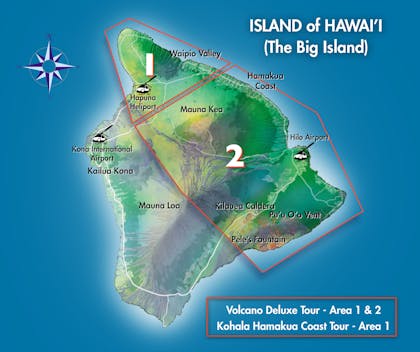 flight route map of big island