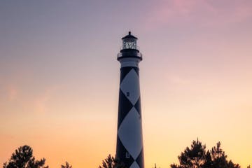 Cape Lookout lighthouse at sunset