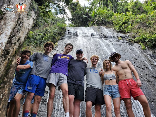 Seeing Puerto Rico guests at La Coca Waterfall
