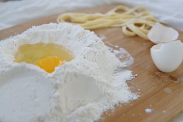 pasta, egg and flour