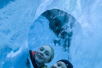 Two Girls in Ice Cave