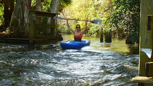 Kayake paddling through Riverbend Park