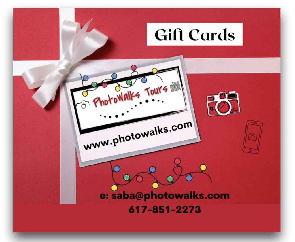 Boston Gift Card Ideas PhotoWalks Boston Tours